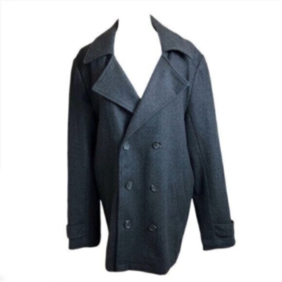 Calvin Klein Jackets & Blazers - Calvin Klein Black Wool Blend Winter Classic Casual Everyday Pea Coat Medium